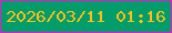 文字の大きさ：3、枠の色：e21bce、背景の色：029d6b、文字の色：fabf15 無料ブログパーツのブログ時計