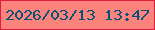 文字の大きさ：4、枠の色：e21c3d、背景の色：fc837c、文字の色：065177 無料ブログパーツのブログ時計
