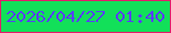 文字の大きさ：2、枠の色：e21c6b、背景の色：12e059、文字の色：5741f6 無料ブログパーツのブログ時計
