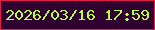 文字の大きさ：1、枠の色：e21e4a、背景の色：2e012f、文字の色：bafd48 無料ブログパーツのブログ時計