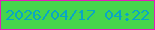 文字の大きさ：2、枠の色：e21eba、背景の色：46d54d、文字の色：09a6c4 無料ブログパーツのブログ時計