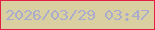 文字の大きさ：3、枠の色：e22045、背景の色：dacfa0、文字の色：a9abcc 無料ブログパーツのブログ時計
