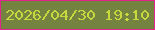 文字の大きさ：4、枠の色：e2228d、背景の色：748440、文字の色：c7d93e 無料ブログパーツのブログ時計