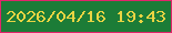 文字の大きさ：4、枠の色：e2256b、背景の色：1c7c37、文字の色：e9d443 無料ブログパーツのブログ時計