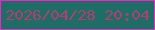 文字の大きさ：3、枠の色：e22cc2、背景の色：1e6e67、文字の色：b13f6e 無料ブログパーツのブログ時計