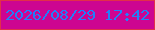 文字の大きさ：3、枠の色：e22f49、背景の色：cd0591、文字の色：217ff9 無料ブログパーツのブログ時計