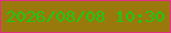 文字の大きさ：5、枠の色：e22f83、背景の色：9a790c、文字の色：1bc911 無料ブログパーツのブログ時計