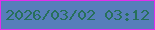 文字の大きさ：4、枠の色：e22fec、背景の色：577eba、文字の色：27705b 無料ブログパーツのブログ時計