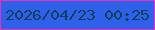 文字の大きさ：5、枠の色：e232be、背景の色：2e60ea、文字の色：123f5e 無料ブログパーツのブログ時計