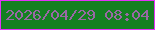 文字の大きさ：2、枠の色：e232f8、背景の色：148021、文字の色：9a68a5 無料ブログパーツのブログ時計
