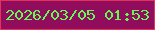 文字の大きさ：1、枠の色：e23458、背景の色：910c5c、文字の色：63fa57 無料ブログパーツのブログ時計