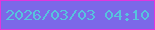 文字の大きさ：3、枠の色：e236dc、背景の色：7c68e8、文字の色：57c3dd 無料ブログパーツのブログ時計