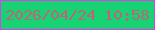 文字の大きさ：4、枠の色：e23af2、背景の色：18d374、文字の色：bc647a 無料ブログパーツのブログ時計