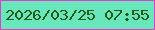 文字の大きさ：5、枠の色：e23ecb、背景の色：69e7bc、文字の色：285a15 無料ブログパーツのブログ時計