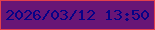 文字の大きさ：3、枠の色：e2404c、背景の色：681576、文字の色：060287 無料ブログパーツのブログ時計