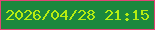 文字の大きさ：5、枠の色：e24476、背景の色：1c883d、文字の色：b6ed11 無料ブログパーツのブログ時計