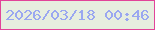 文字の大きさ：5、枠の色：e24499、背景の色：e7eedf、文字の色：9aa7f0 無料ブログパーツのブログ時計