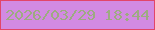 文字の大きさ：1、枠の色：e24569、背景の色：d28ae2、文字の色：9dab81 無料ブログパーツのブログ時計