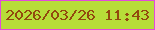 文字の大きさ：3、枠の色：e24adb、背景の色：b7dd39、文字の色：92490e 無料ブログパーツのブログ時計