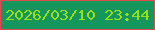 文字の大きさ：4、枠の色：e24b4c、背景の色：14965c、文字の色：96e215 無料ブログパーツのブログ時計