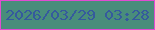 文字の大きさ：2、枠の色：e24bd2、背景の色：498d7b、文字の色：355a9d 無料ブログパーツのブログ時計