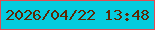 文字の大きさ：4、枠の色：e24c51、背景の色：04ccde、文字の色：5d2804 無料ブログパーツのブログ時計