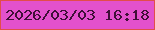 文字の大きさ：4、枠の色：e24d4a、背景の色：e351cc、文字の色：400f38 無料ブログパーツのブログ時計