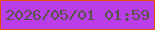 文字の大きさ：4、枠の色：e2510b、背景の色：ba3ee7、文字の色：575548 無料ブログパーツのブログ時計