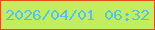 文字の大きさ：5、枠の色：e2511b、背景の色：c1ed5f、文字の色：54c3ea 無料ブログパーツのブログ時計