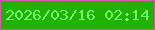 文字の大きさ：5、枠の色：e255af、背景の色：20b202、文字の色：70ff69 無料ブログパーツのブログ時計