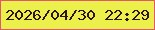 文字の大きさ：5、枠の色：e2576f、背景の色：ecf04a、文字の色：30140d 無料ブログパーツのブログ時計