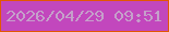 文字の大きさ：3、枠の色：e25801、背景の色：c247bd、文字の色：c5a0ca 無料ブログパーツのブログ時計