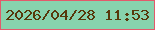 文字の大きさ：4、枠の色：e25a6b、背景の色：87d3ad、文字の色：57380b 無料ブログパーツのブログ時計