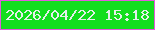 文字の大きさ：4、枠の色：e25add、背景の色：13de1e、文字の色：e4efe9 無料ブログパーツのブログ時計