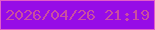 文字の大きさ：2、枠の色：e25dc9、背景の色：960ce7、文字の色：c94fa1 無料ブログパーツのブログ時計