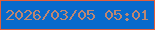 文字の大きさ：2、枠の色：e25e3b、背景の色：076acc、文字の色：bd8672 無料ブログパーツのブログ時計