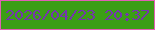 文字の大きさ：5、枠の色：e25fb5、背景の色：3c9e16、文字の色：7534ae 無料ブログパーツのブログ時計