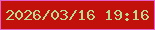 文字の大きさ：2、枠の色：e260c7、背景の色：c2100b、文字の色：b7db92 無料ブログパーツのブログ時計