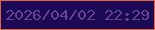 文字の大きさ：1、枠の色：e2613f、背景の色：1c0a57、文字の色：65448c 無料ブログパーツのブログ時計