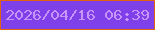 文字の大きさ：1、枠の色：e2620e、背景の色：7e40e8、文字の色：c894f9 無料ブログパーツのブログ時計