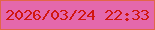 文字の大きさ：2、枠の色：e26648、背景の色：e468ac、文字の色：d11610 無料ブログパーツのブログ時計