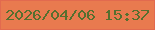 文字の大きさ：4、枠の色：e26a4f、背景の色：e97a4f、文字の色：566f2f 無料ブログパーツのブログ時計