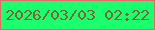 文字の大きさ：1、枠の色：e26a6a、背景の色：1bfe6d、文字の色：786833 無料ブログパーツのブログ時計