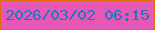 文字の大きさ：1、枠の色：e26b0c、背景の色：e758b6、文字の色：1879c0 無料ブログパーツのブログ時計