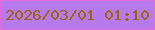 文字の大きさ：5、枠の色：e26be1、背景の色：b77aeb、文字の色：9c630a 無料ブログパーツのブログ時計