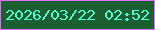 文字の大きさ：3、枠の色：e26bfc、背景の色：1c5f30、文字の色：51ffd4 無料ブログパーツのブログ時計