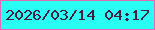 文字の大きさ：3、枠の色：e26cb2、背景の色：2afff3、文字の色：421f42 無料ブログパーツのブログ時計