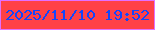文字の大きさ：5、枠の色：e270ff、背景の色：ff4147、文字の色：1346fa 無料ブログパーツのブログ時計