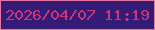 文字の大きさ：4、枠の色：e2779f、背景の色：341c76、文字の色：ce357b 無料ブログパーツのブログ時計