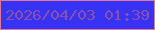 文字の大きさ：4、枠の色：e27894、背景の色：3831f6、文字の色：8a50ab 無料ブログパーツのブログ時計